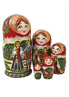 Матрешка Русские мотивы 5мест 19см арт02883