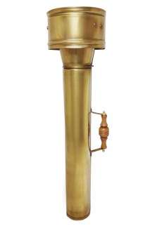 Труба к жаровому самовару латунь D65 с дефлектором (усилитель тяги)  с деревянной ручкой