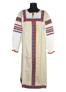 Костюм фольклор женский "Забава"лен серый XL (сарафан, блуза)