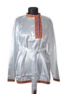 Рубаха фольклор "Косоворотка" мужская XL, АТЛАС, белая