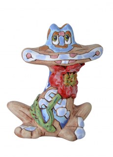 Фигурка декоративная Лягушка (цвет.керамика) Авторская работа