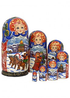 Матрешка Русские мотивы 5мест 18см