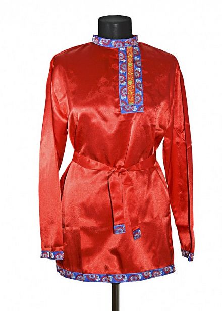 Рубаха фольклор "Косоворотка" мужская XL, АТЛАС, красный